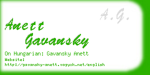 anett gavansky business card